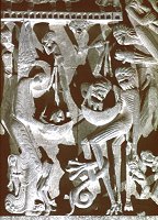 St. Michael holds the scales of judgment