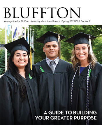 Bluffton magazine cover, spring 2019