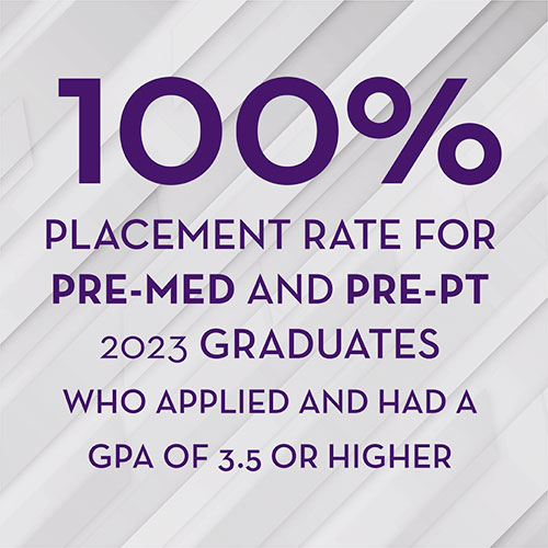 100% Placement for Pre-Med and Pre-PT