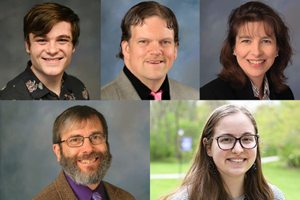 Panel of Bluffton University faculty, staff, students and alumni speaking at Anabaptism forum.