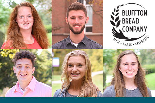 Bluffton Bread Company spring 2021 student interns: (top row) Haley Gill and Justin Dorsey. (bottom row) Jeremy Locklear, Kylee Tiziani and Liz Deal.