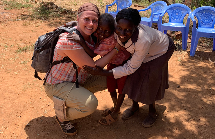 Holly Metzger meets her World Vision sponsor child Nathan and his mother Evelyn.