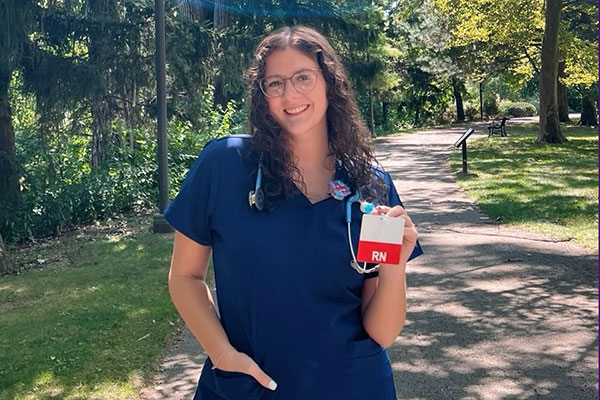 Kelli Kretschmar became an RN in August and is working in the oncology unit at Mercy Health-St. Rita’s in Lima, while finishing classes toward her BSN degree.