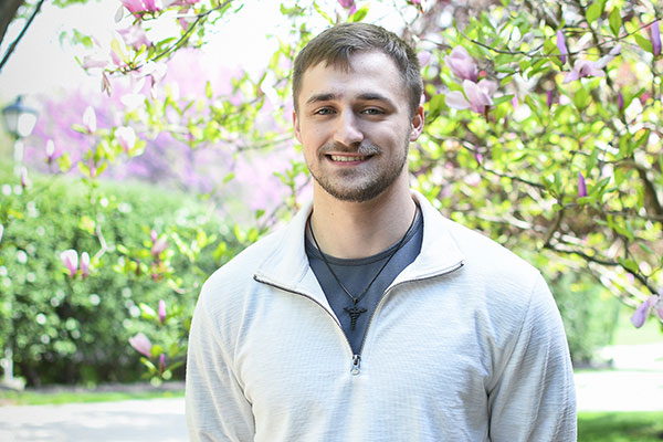 In preparation for a career in health care, Caleb Bell became an EMT, participated in a summer research program at St Rita’s and shadowed several doctors.